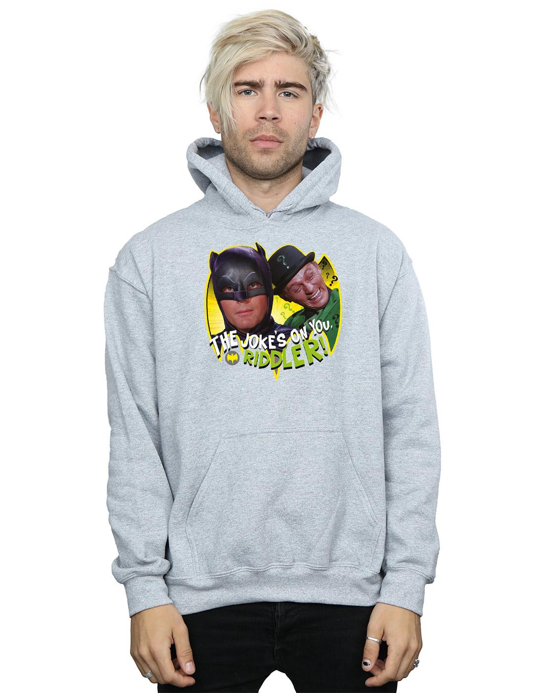 Sports Grey - Front - DC Comics Mens Batman TV Series The Riddler Joke Hoodie
