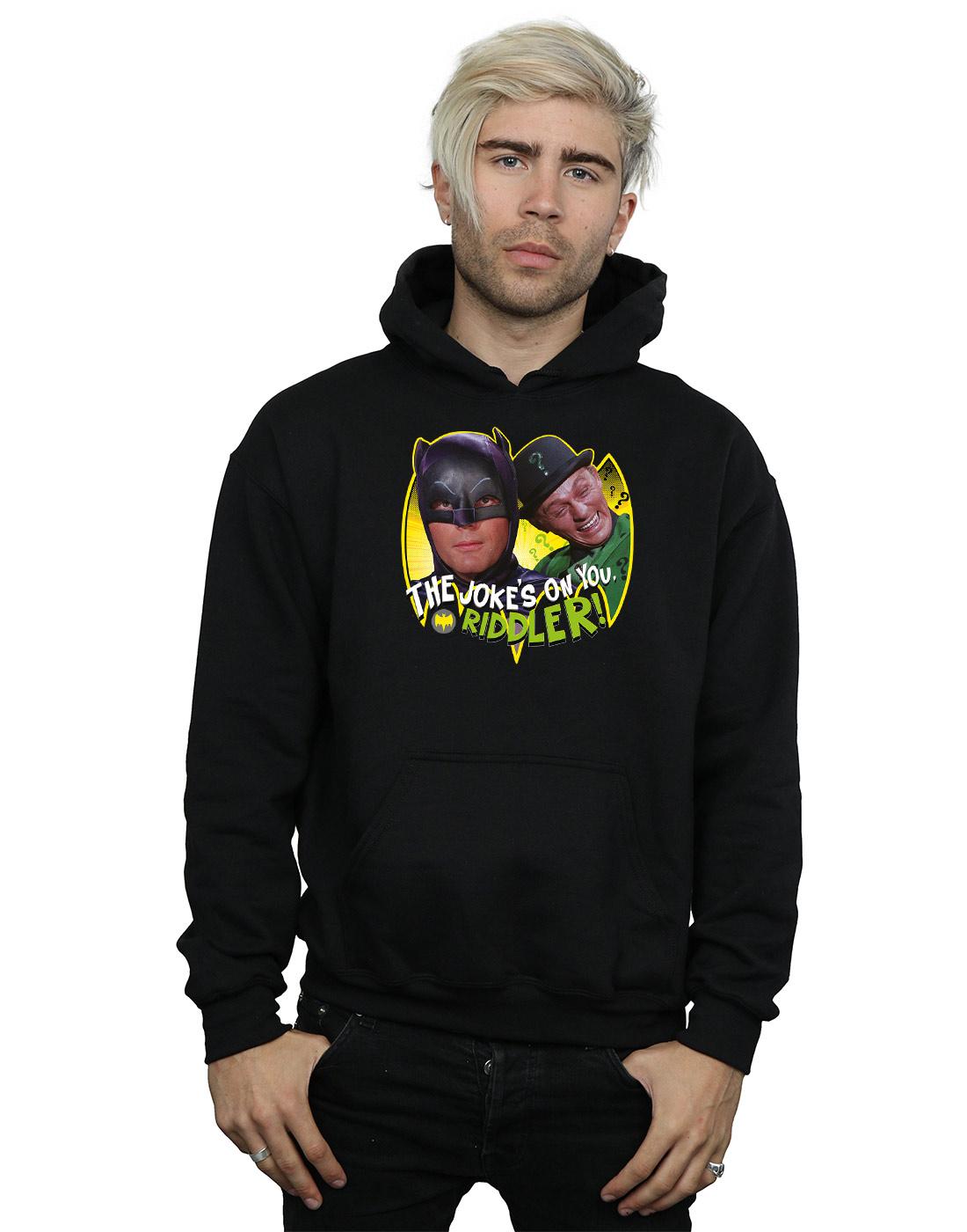 Black - Back - DC Comics Mens Batman TV Series The Riddler Joke Hoodie