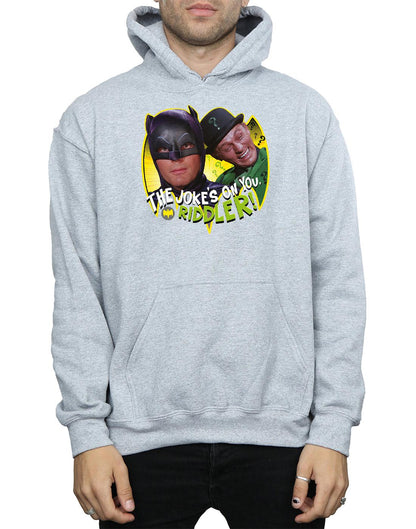 Sports Grey - Back - DC Comics Mens Batman TV Series The Riddler Joke Hoodie