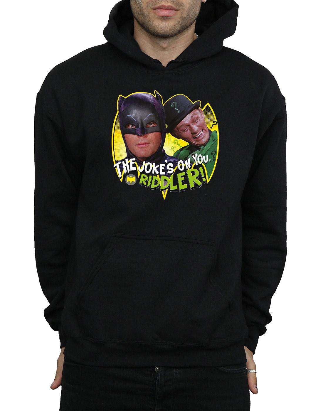 Black - Side - DC Comics Mens Batman TV Series The Riddler Joke Hoodie