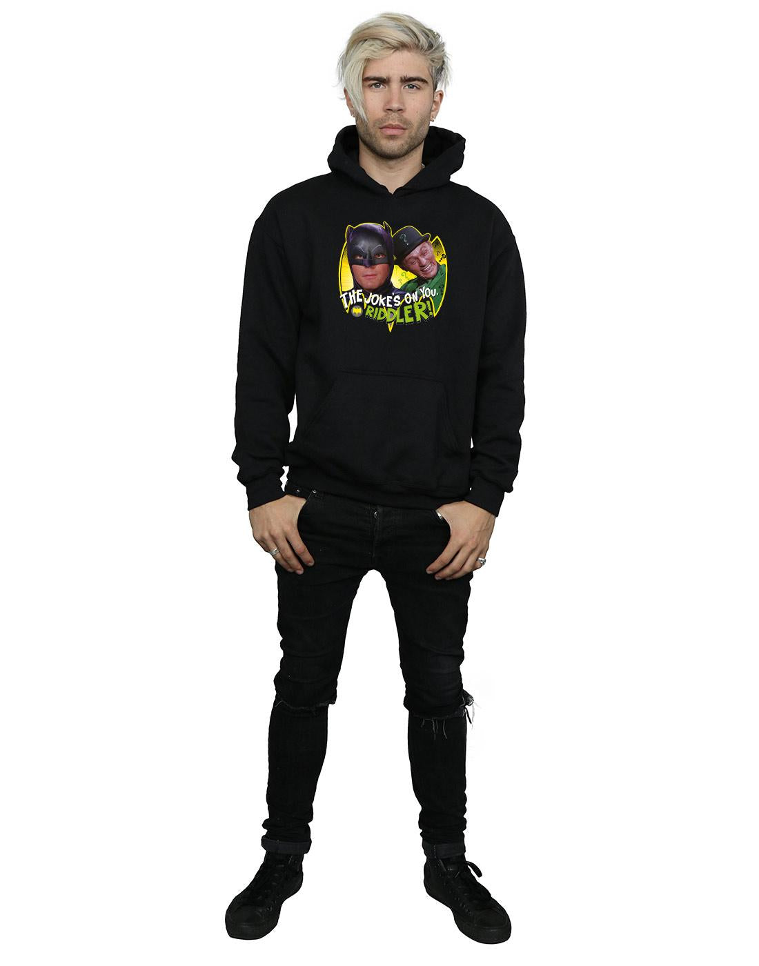 Black - Lifestyle - DC Comics Mens Batman TV Series The Riddler Joke Hoodie