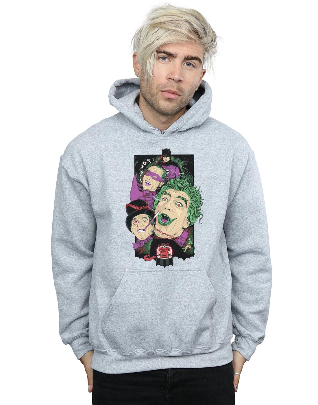 Sports Grey - Back - DC Comics Mens Batman TV Series Rogues Gallery Hoodie