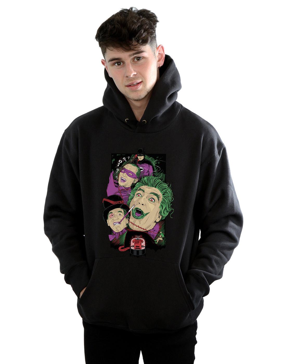 Black - Back - DC Comics Mens Batman TV Series Rogues Gallery Hoodie