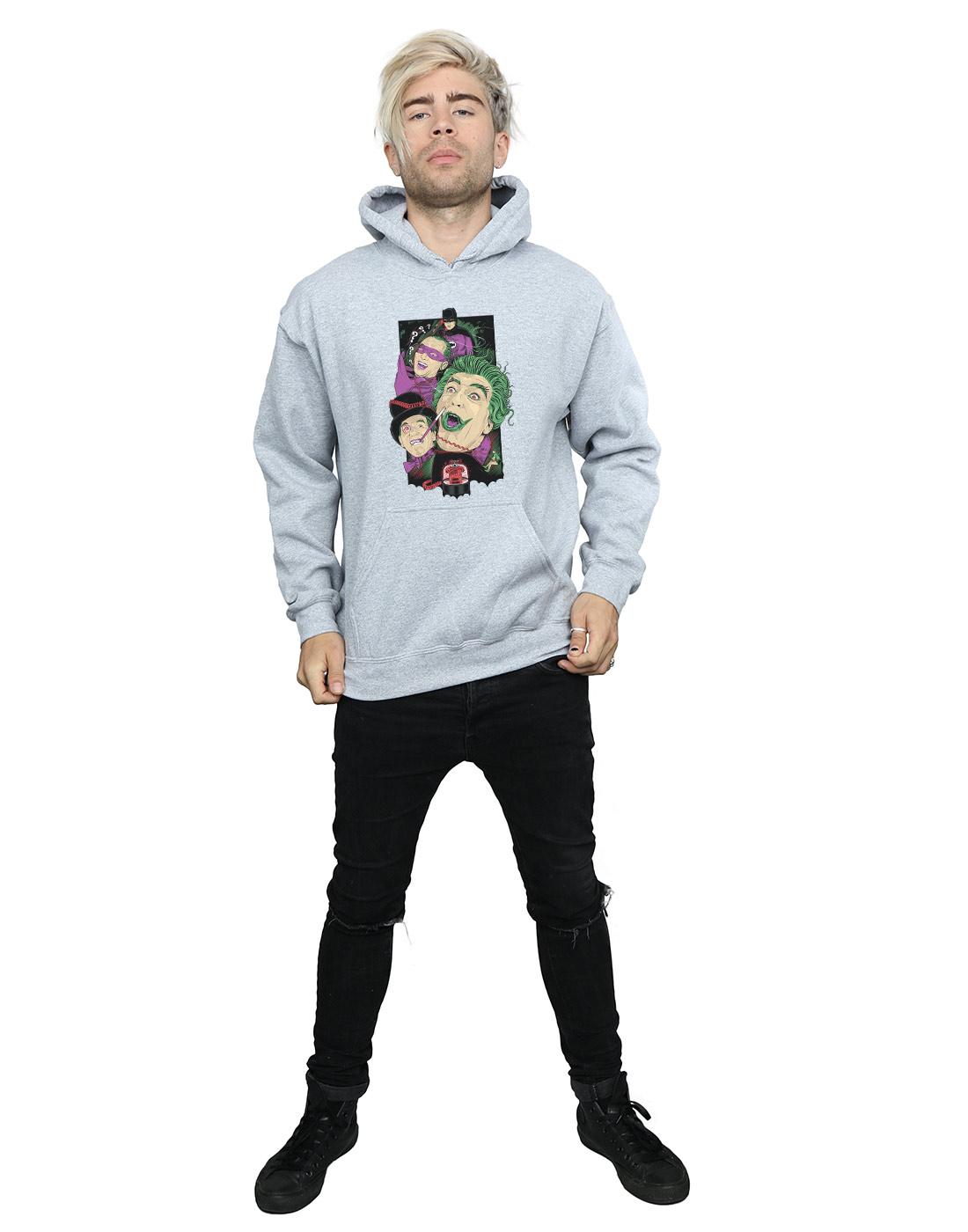 Sports Grey - Lifestyle - DC Comics Mens Batman TV Series Rogues Gallery Hoodie