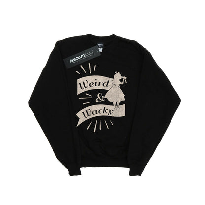 Black - Front - Disney Girls Alice In Wonderland Weird And Wacky Sweatshirt