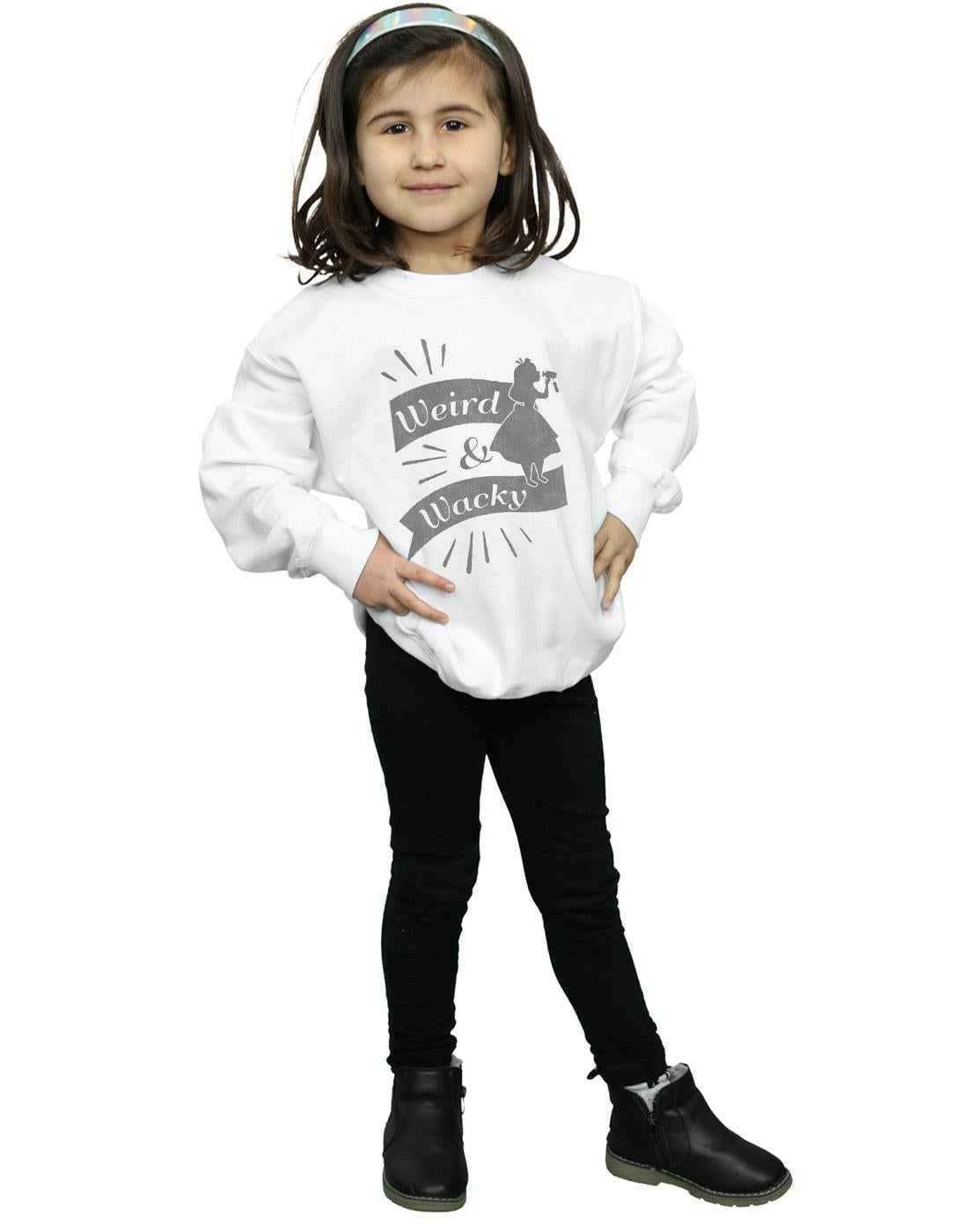 White - Lifestyle - Disney Girls Alice In Wonderland Weird And Wacky Sweatshirt