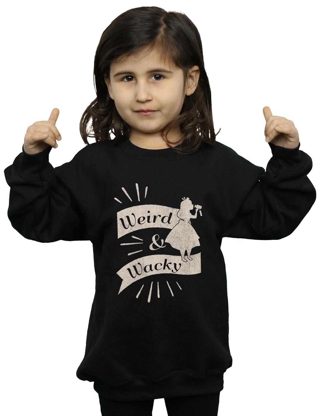 Black - Back - Disney Girls Alice In Wonderland Weird And Wacky Sweatshirt