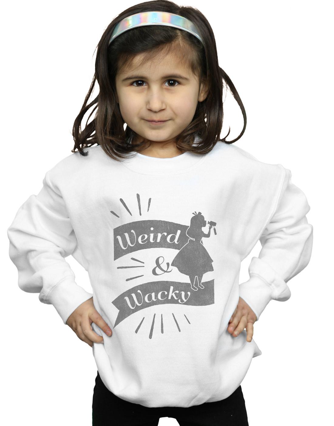 White - Back - Disney Girls Alice In Wonderland Weird And Wacky Sweatshirt