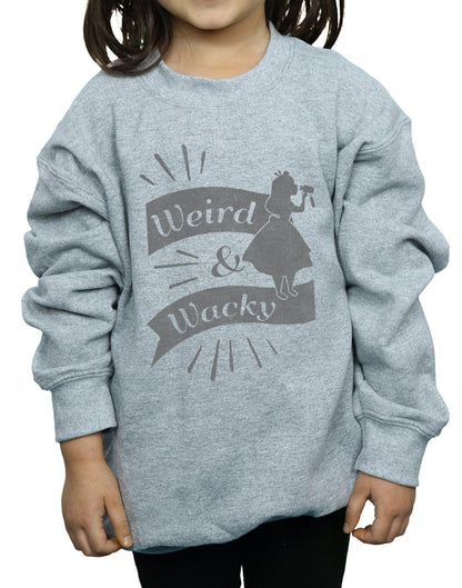 Sports Grey - Side - Disney Girls Alice In Wonderland Weird And Wacky Sweatshirt