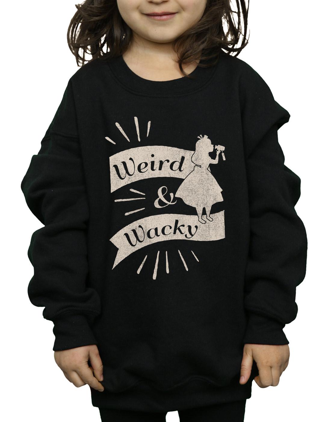 Black - Side - Disney Girls Alice In Wonderland Weird And Wacky Sweatshirt