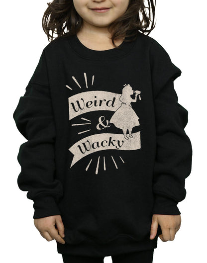 Black - Side - Disney Girls Alice In Wonderland Weird And Wacky Sweatshirt