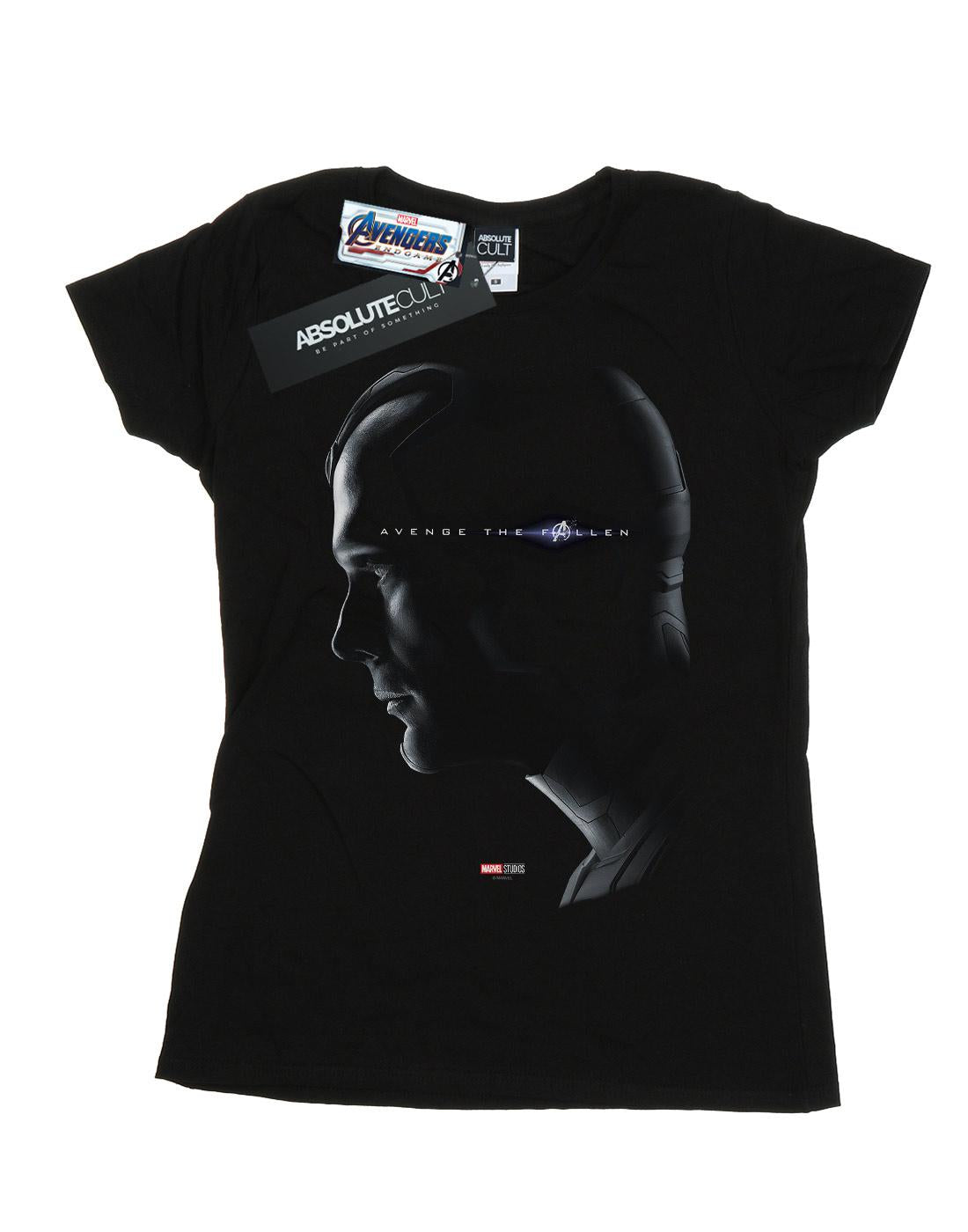 Black - Front - Marvel Womens-Ladies Avengers Endgame Avenge The Fallen Vision Cotton T-Shirt