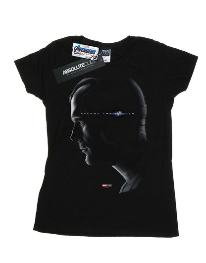 Black - Front - Marvel Womens-Ladies Avengers Endgame Avenge The Fallen Vision Cotton T-Shirt