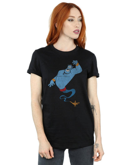 Black - Front - Aladdin Womens-Ladies Classic Genie Cotton Boyfriend T-Shirt