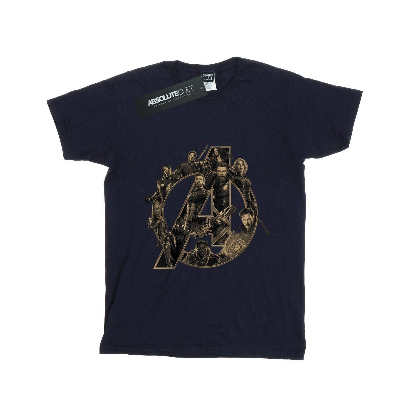 Navy Blue - Front - Avengers Infinity War Womens-Ladies Logo Cotton Boyfriend T-Shirt