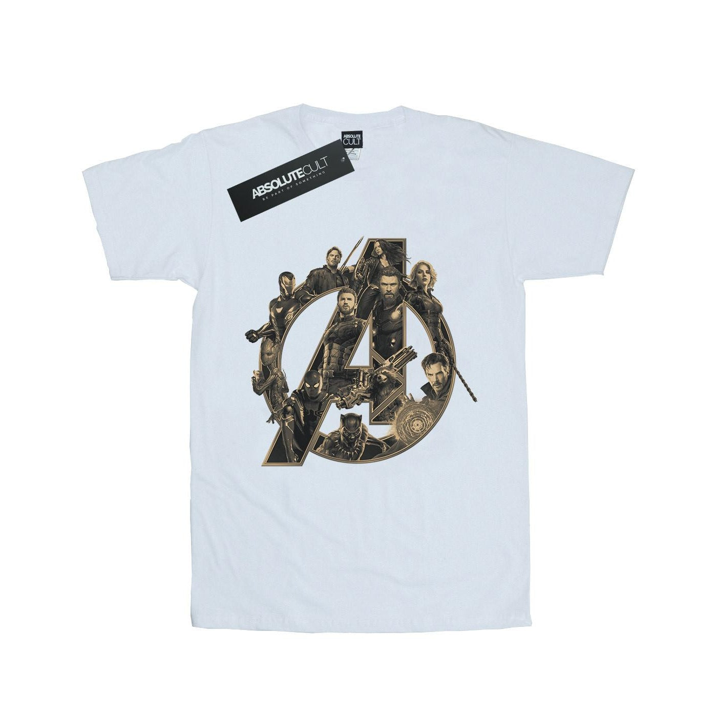 White - Front - Avengers Infinity War Womens-Ladies Logo Cotton Boyfriend T-Shirt