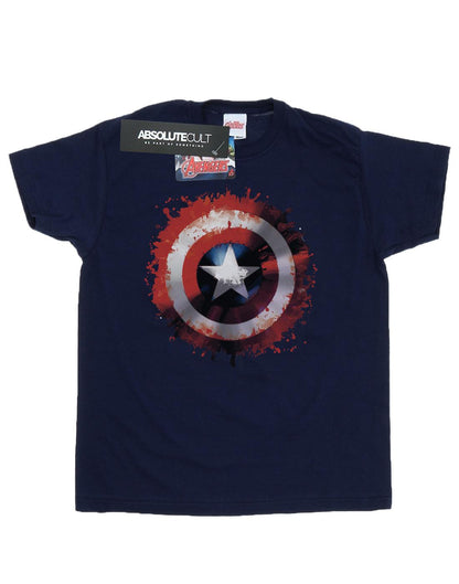 Deep Navy - Front - Marvel Mens Avengers Captain America Art Shield T-Shirt