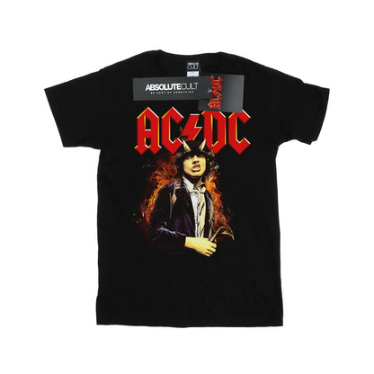 Black - Front - AC-DC Womens-Ladies Angus Highway To Hell Cotton Boyfriend T-Shirt