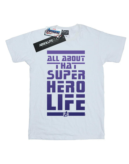 White - Front - Marvel Girls Avengers Endgame Superhero Life Cotton T-Shirt