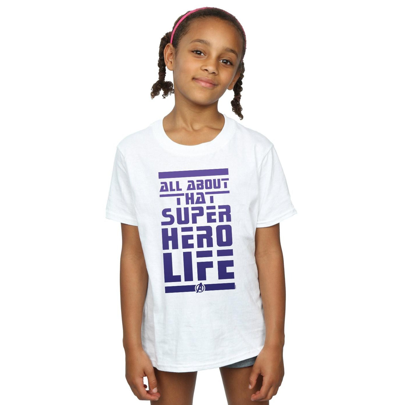 White - Back - Marvel Girls Avengers Endgame Superhero Life Cotton T-Shirt