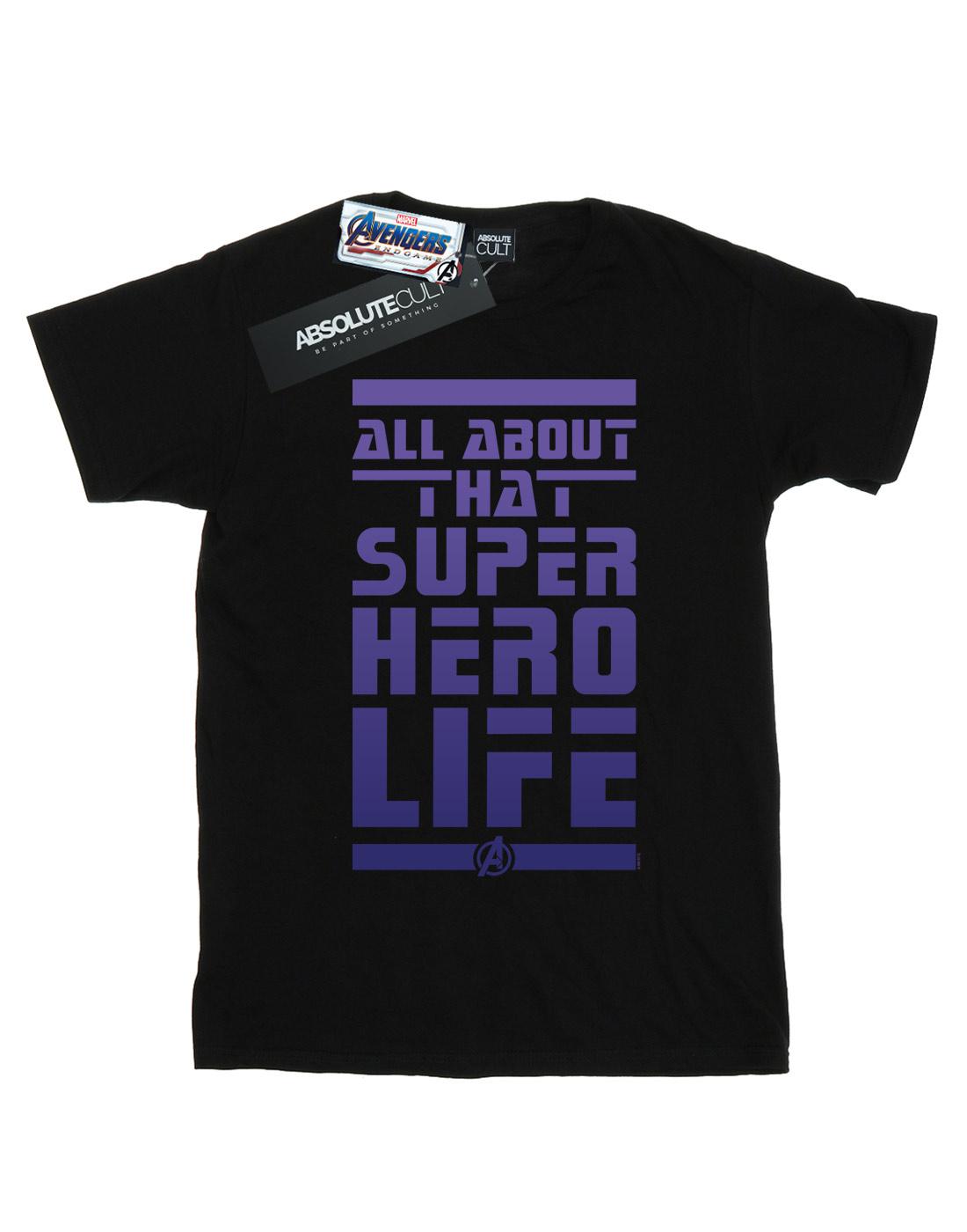 Black - Front - Marvel Girls Avengers Endgame Superhero Life Cotton T-Shirt
