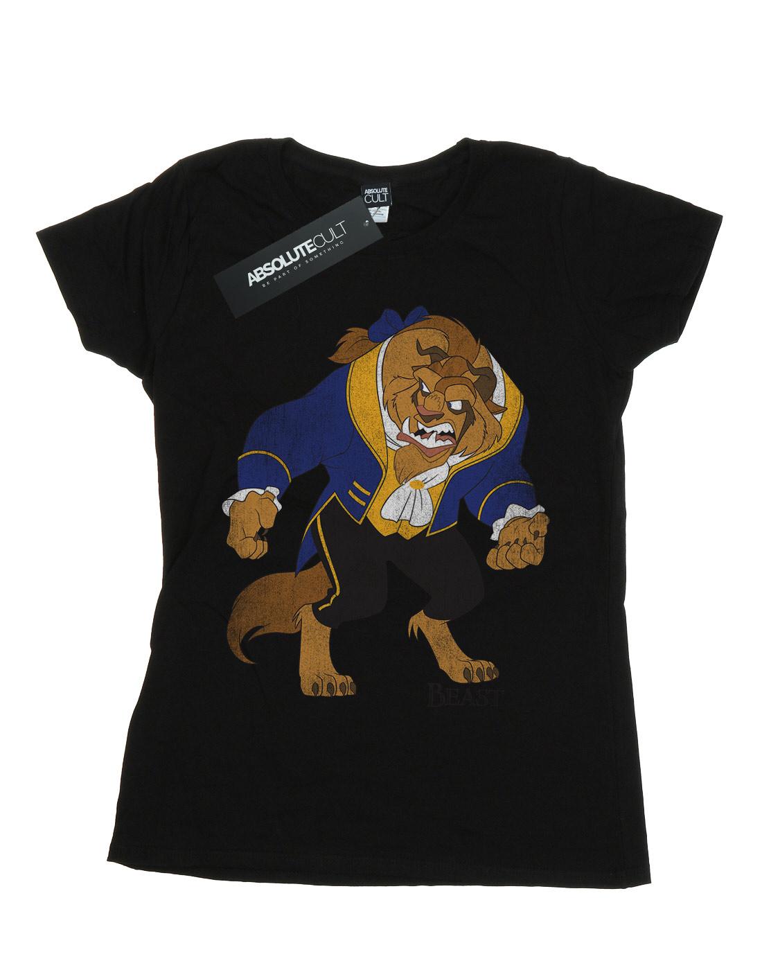 Black - Pack Shot - Beauty And The Beast Womens-Ladies Classic Cotton Boyfriend T-Shirt