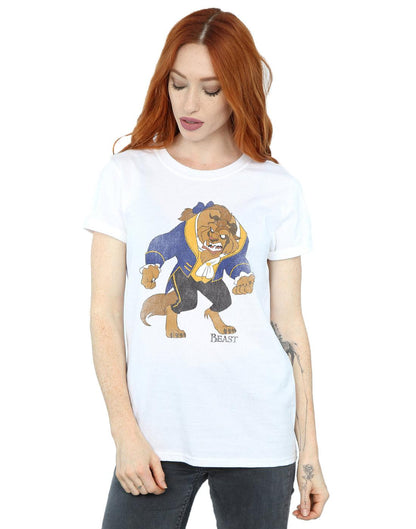 White - Lifestyle - Beauty And The Beast Womens-Ladies Classic Cotton Boyfriend T-Shirt