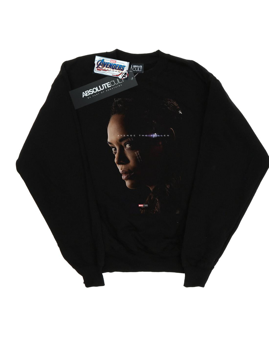 Black - Front - Marvel Mens Avengers Endgame Avenge The Fallen Valkyrie Cotton Sweatshirt