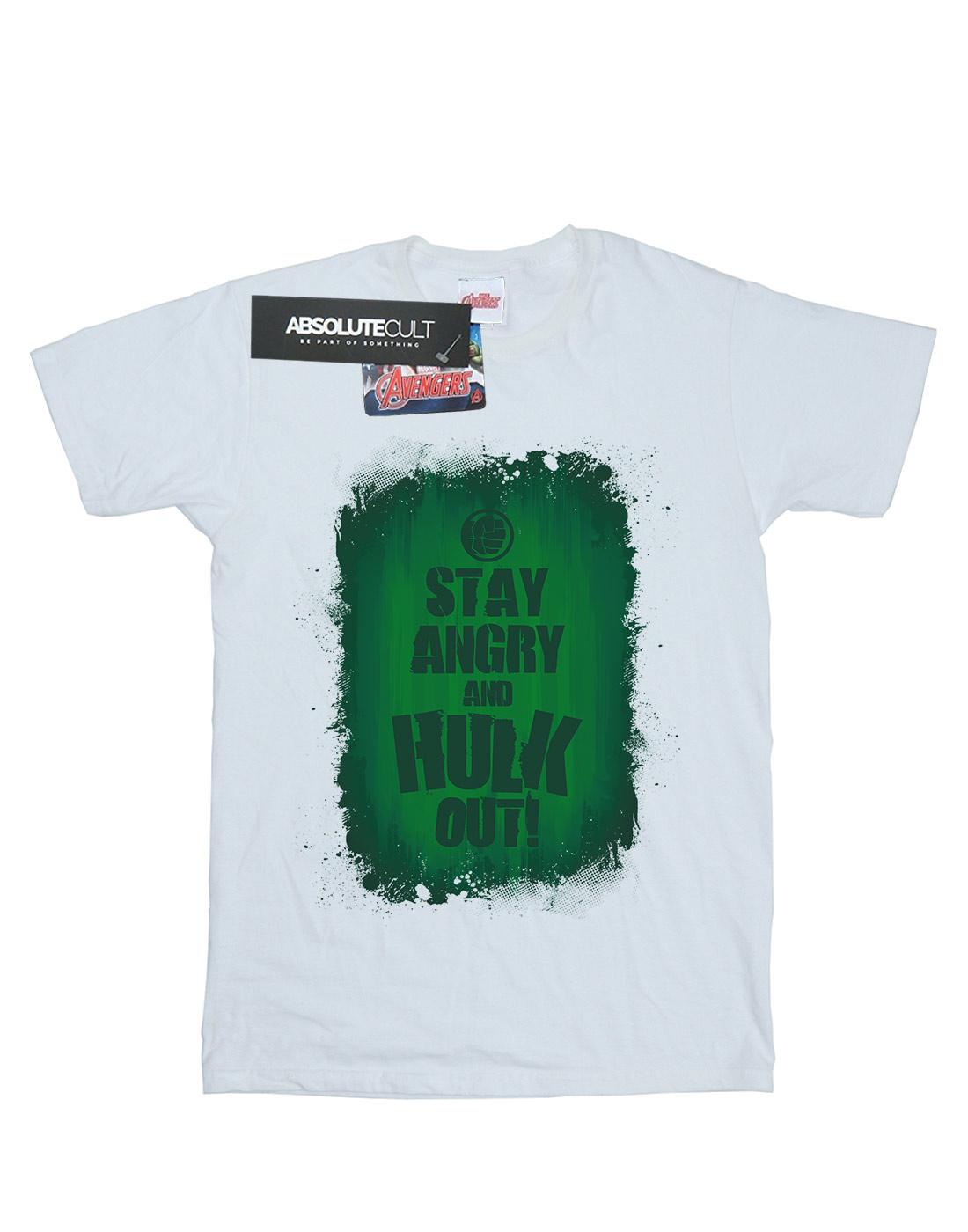 White - Front - Marvel Mens Hulk Stay Angry T-Shirt