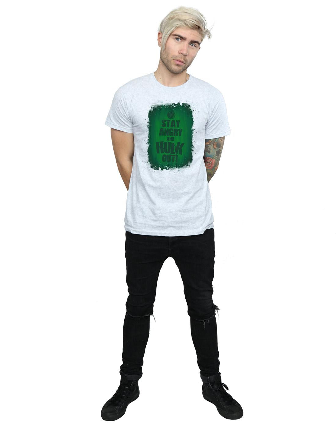 Sports Grey - Lifestyle - Marvel Mens Hulk Stay Angry T-Shirt
