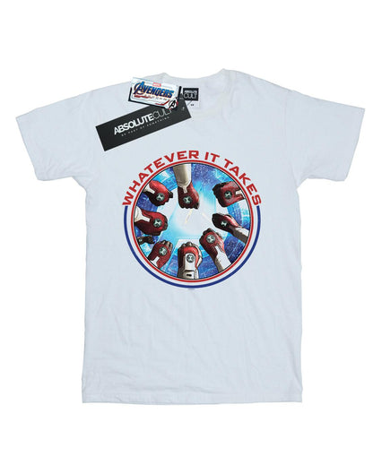 White - Front - Marvel Girls Avengers Endgame Whatever It Takes Fists Cotton T-Shirt