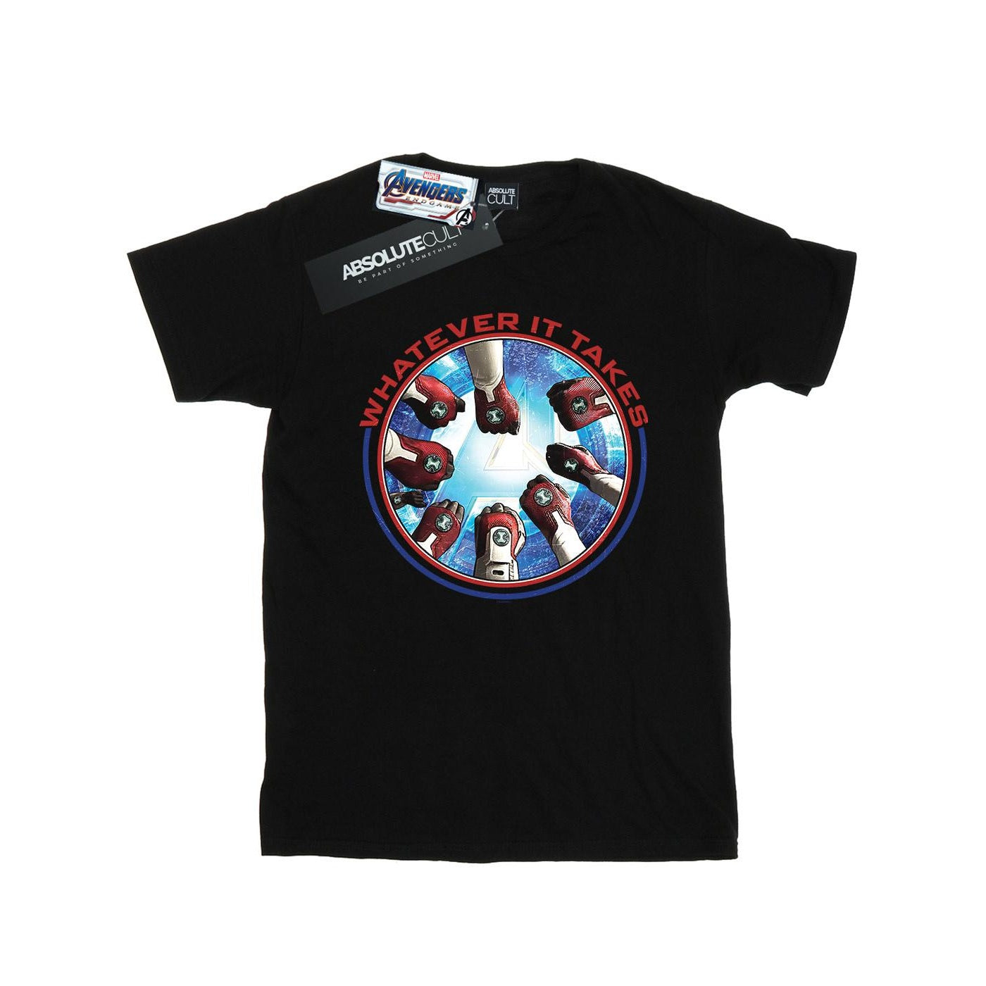 Black - Front - Marvel Girls Avengers Endgame Whatever It Takes Fists Cotton T-Shirt