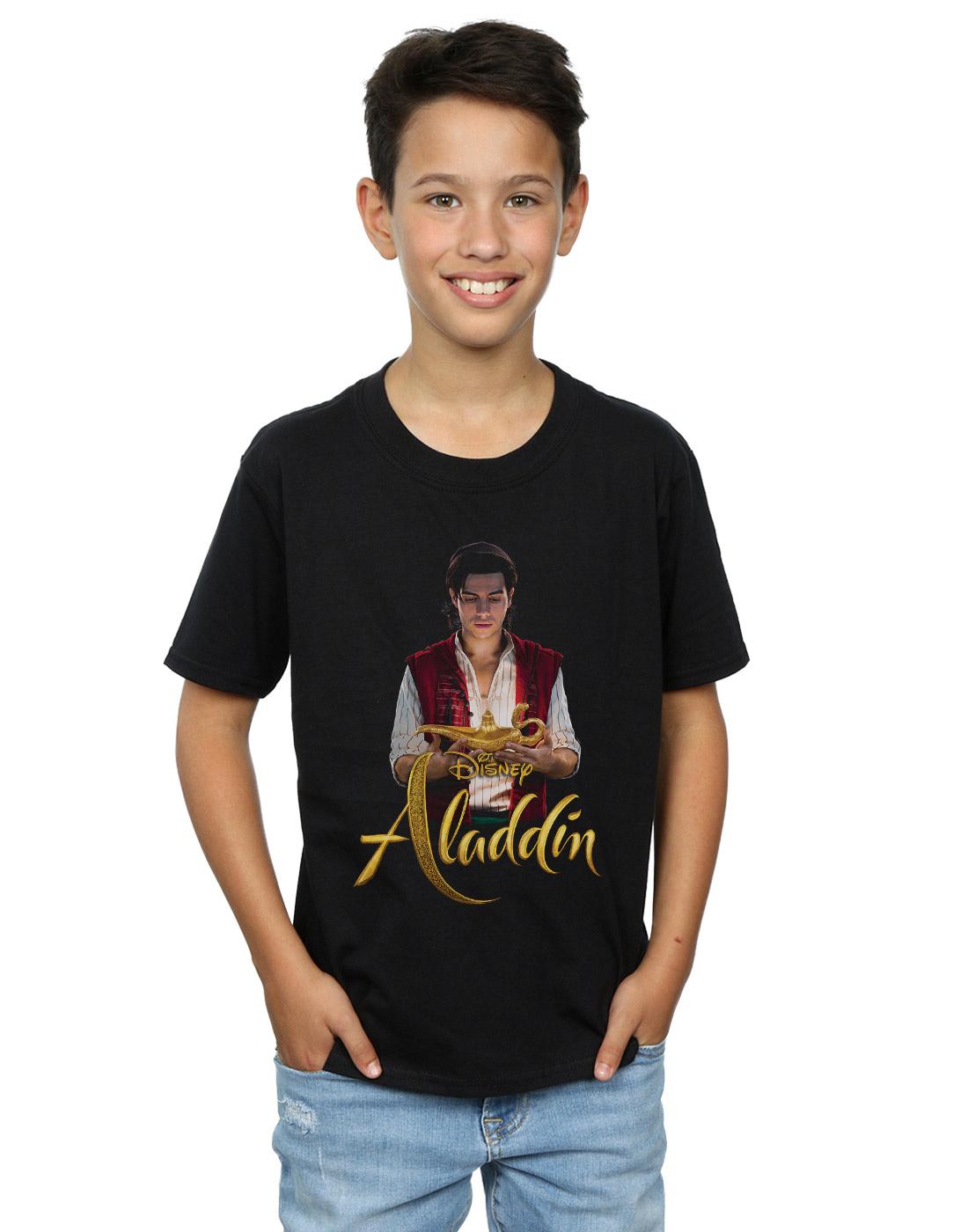 Black - Back - Disney Boys Aladdin Movie Aladdin Photo T-Shirt