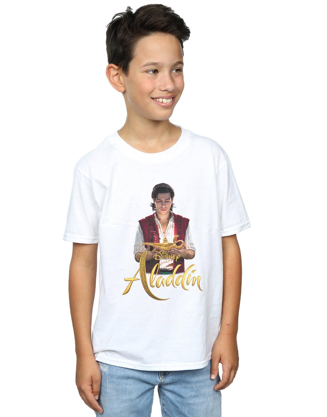 White - Back - Disney Boys Aladdin Movie Aladdin Photo T-Shirt
