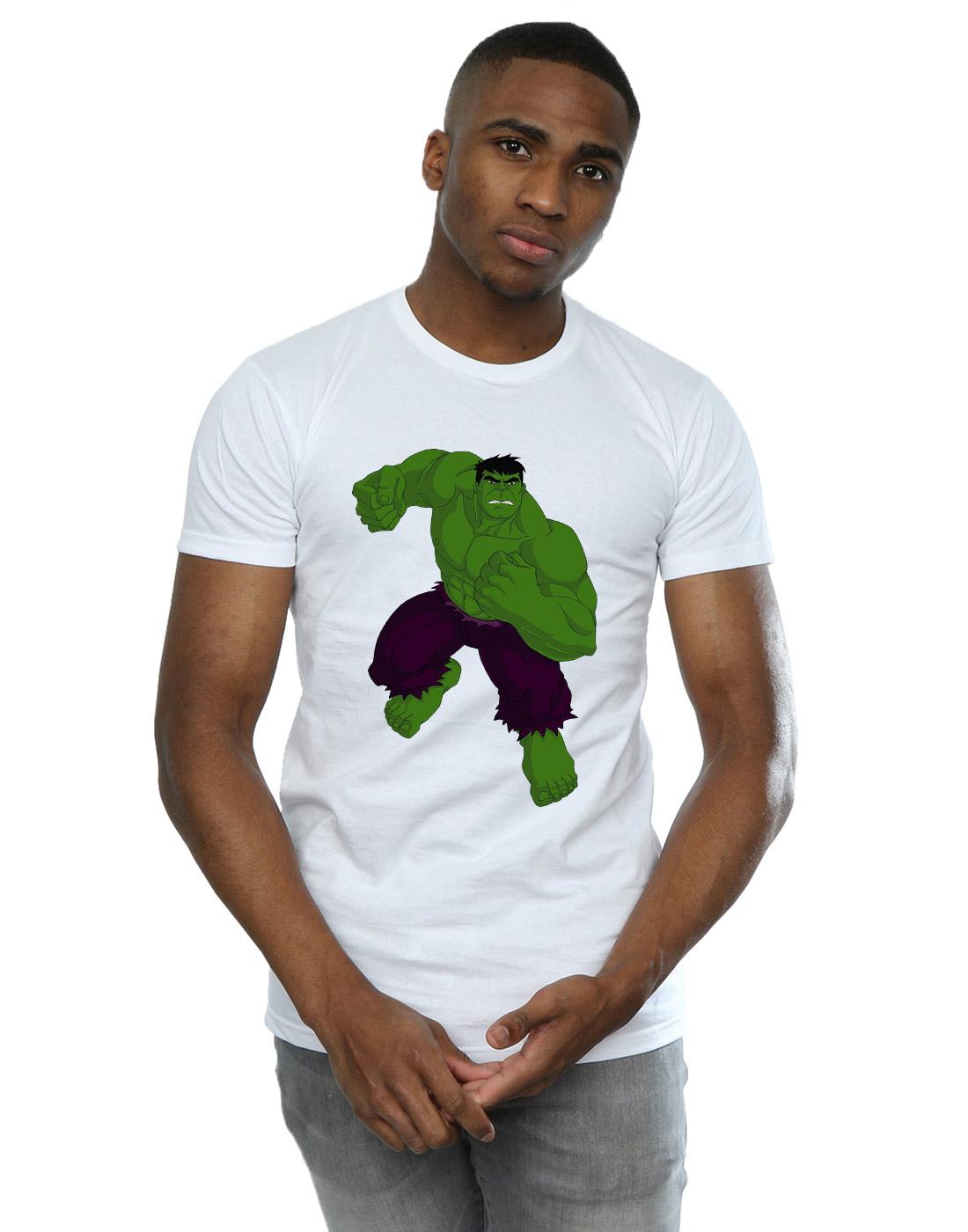 White - Back - Marvel Mens Hulk Pose T-Shirt