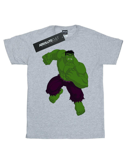 Sports Grey - Front - Marvel Mens Hulk Pose T-Shirt