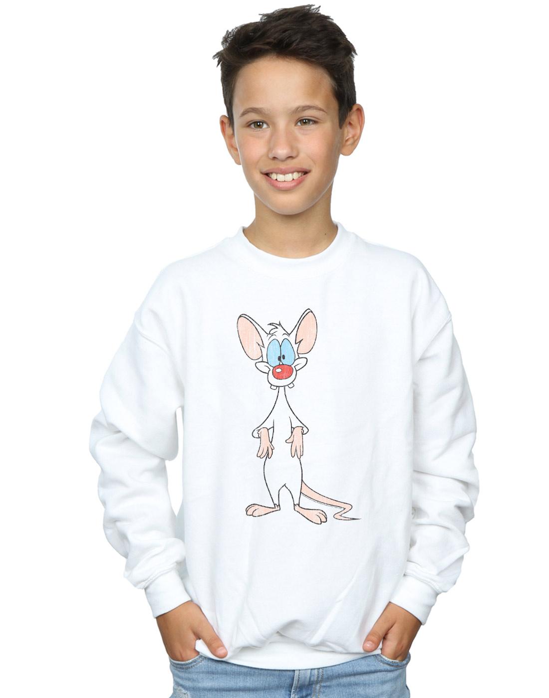 White - Back - Animaniacs Boys Pinky Classic Pose Sweatshirt