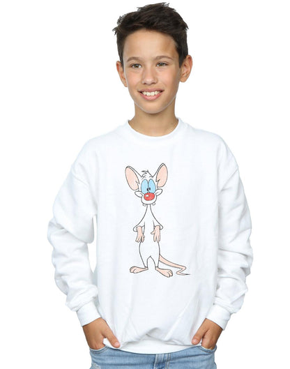 White - Back - Animaniacs Boys Pinky Classic Pose Sweatshirt