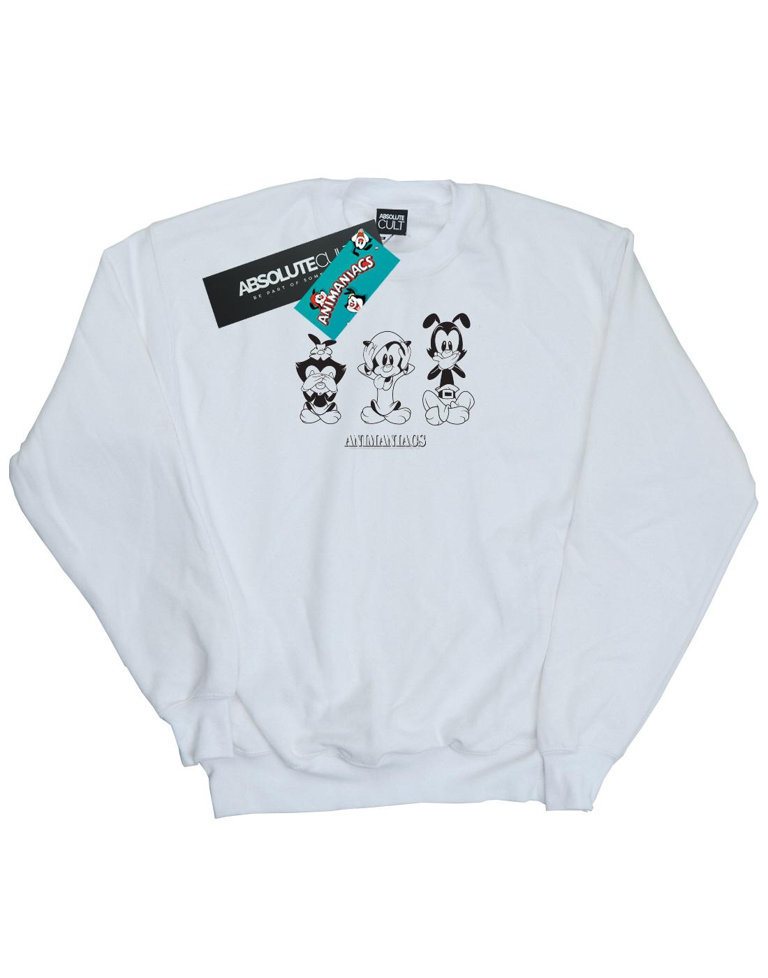 White - Front - Animaniacs Boys Three Evils Sweatshirt