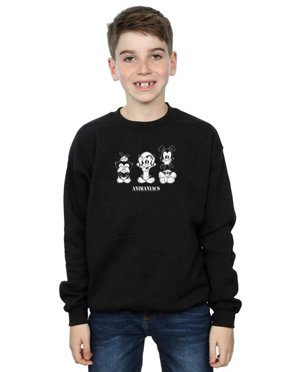 Black - Back - Animaniacs Boys Three Evils Sweatshirt