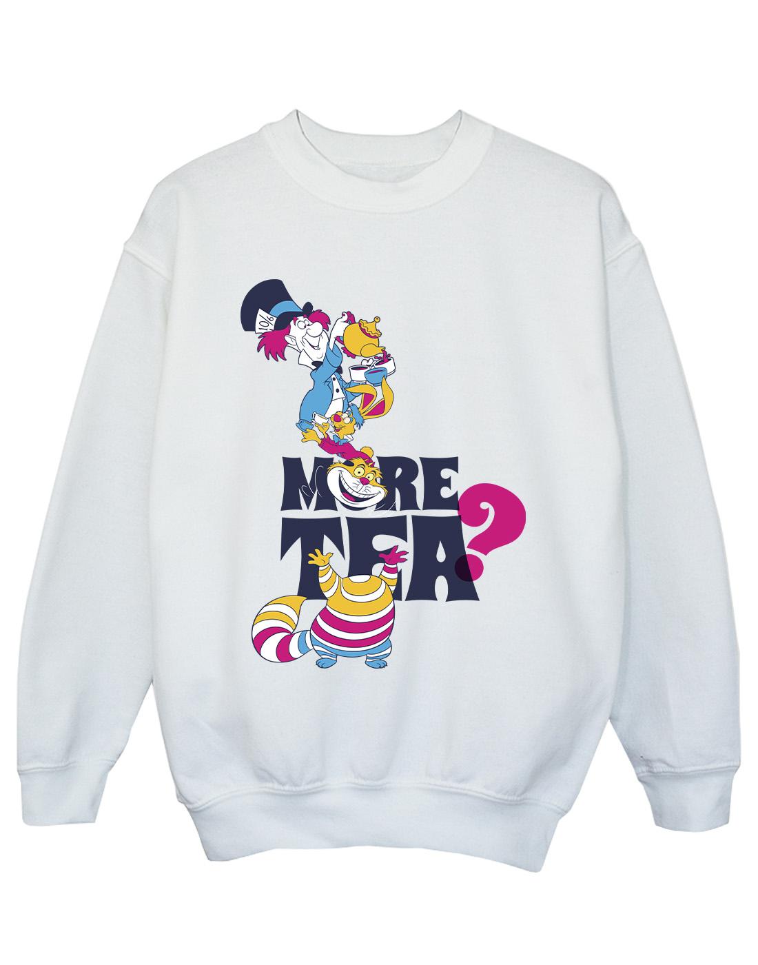 White - Front - Disney Girls Alice In Wonderland More Tea Sweatshirt
