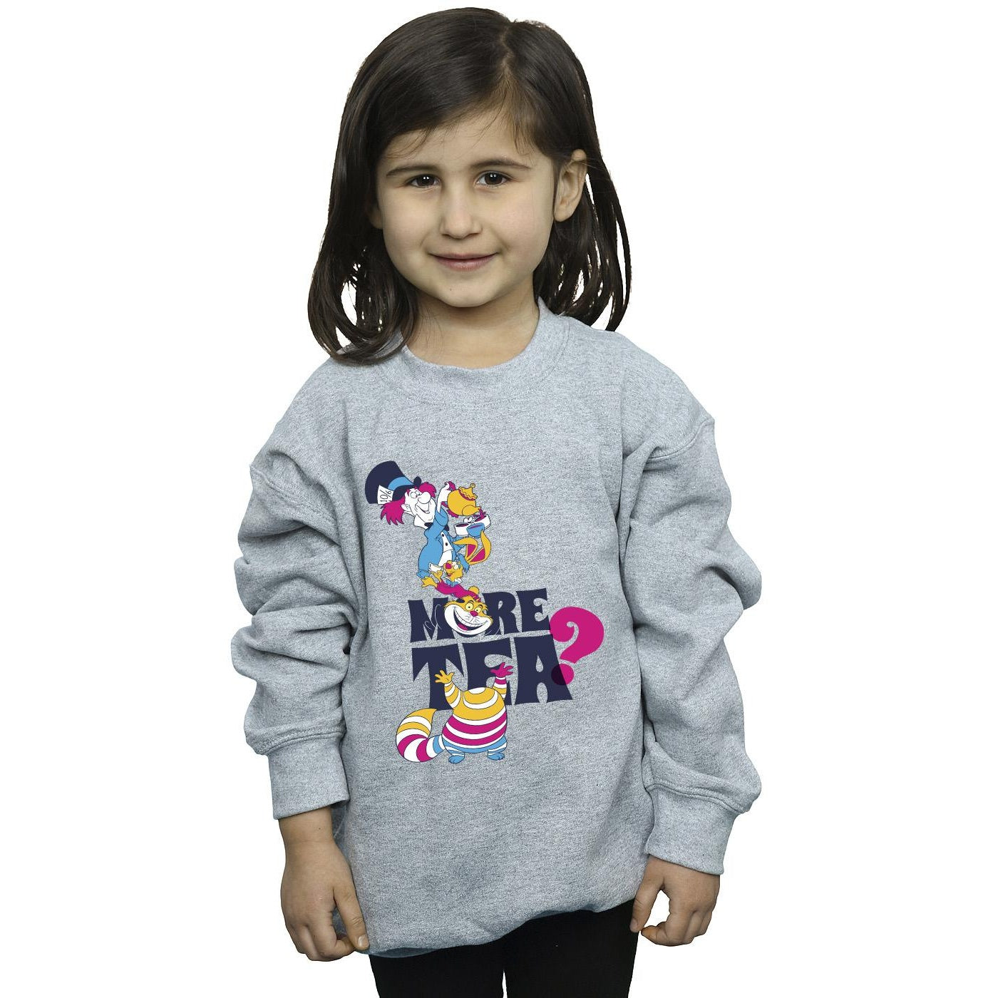 Sports Grey - Back - Disney Girls Alice In Wonderland More Tea Sweatshirt