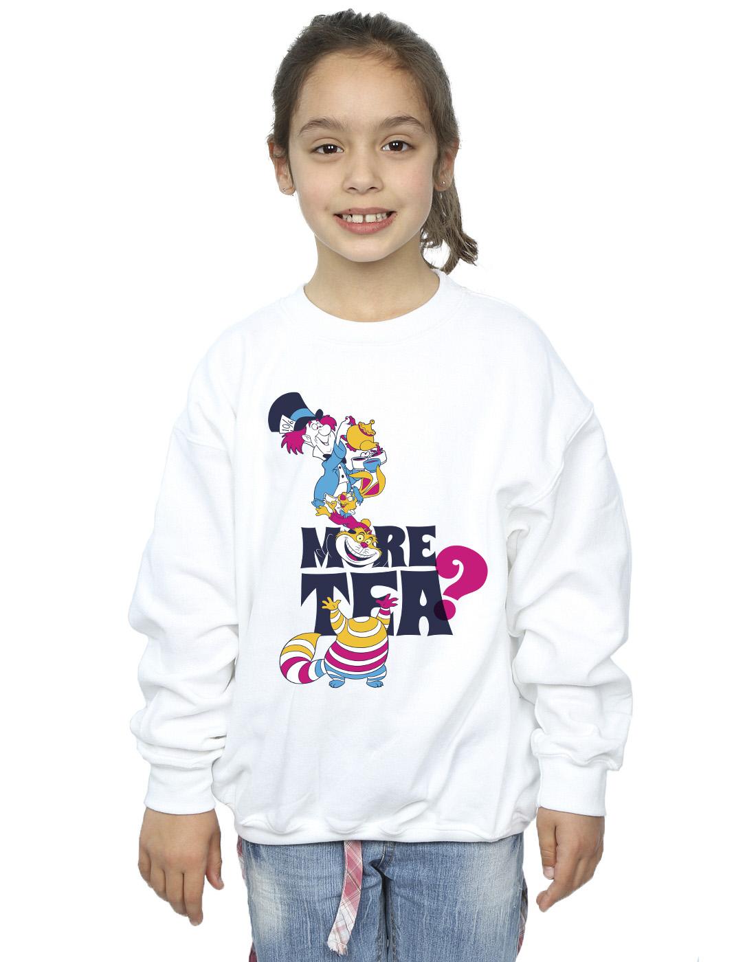 White - Back - Disney Girls Alice In Wonderland More Tea Sweatshirt