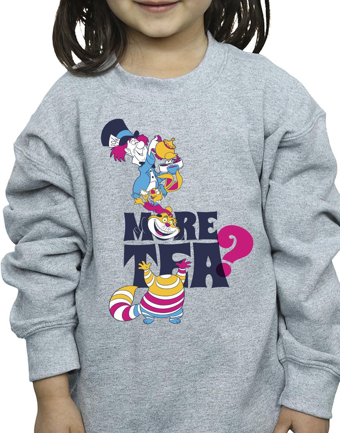 Sports Grey - Side - Disney Girls Alice In Wonderland More Tea Sweatshirt