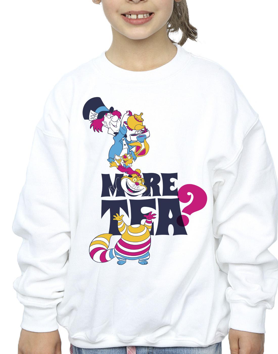 White - Side - Disney Girls Alice In Wonderland More Tea Sweatshirt