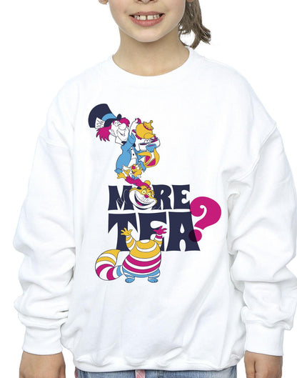 White - Side - Disney Girls Alice In Wonderland More Tea Sweatshirt