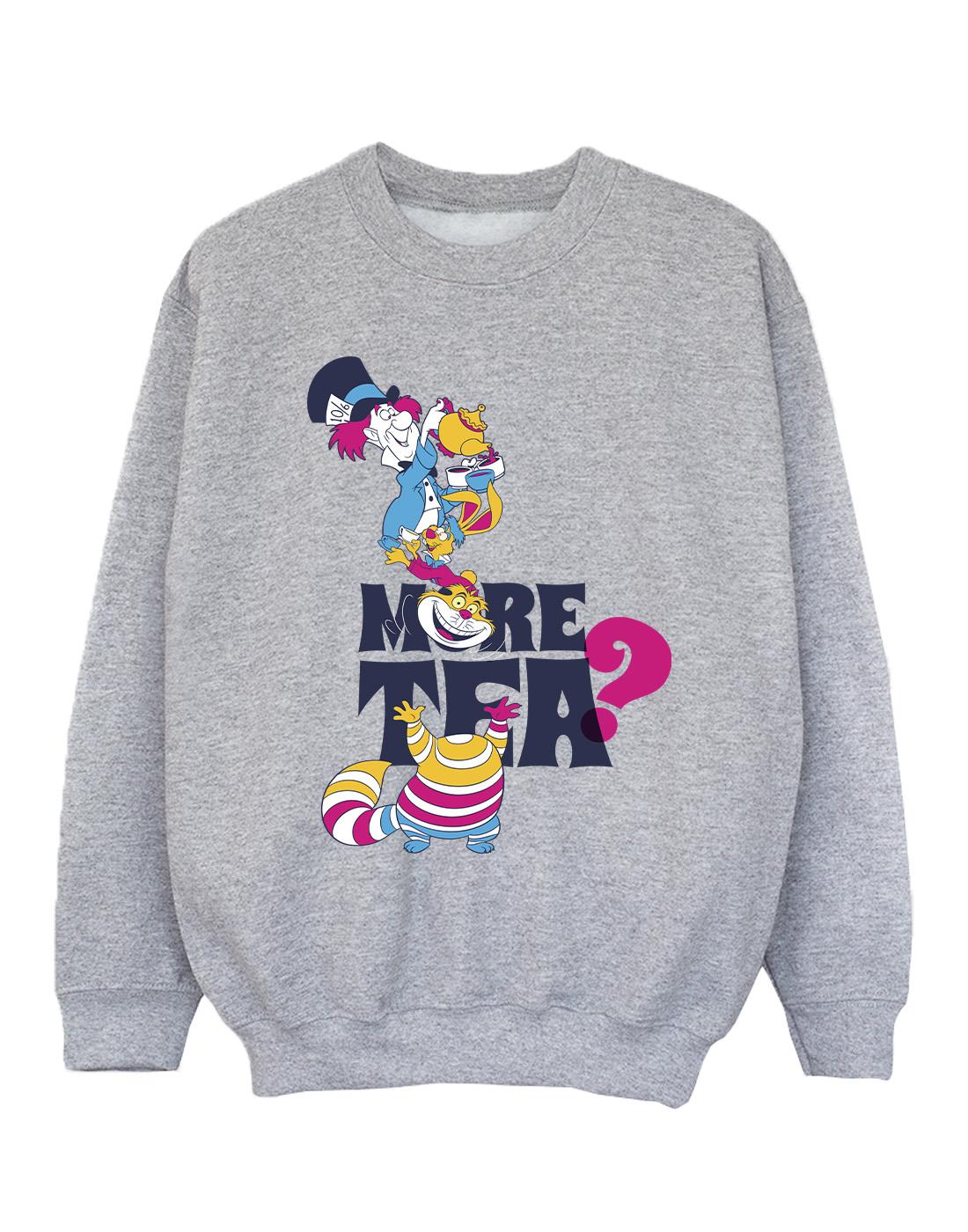 Sports Grey - Front - Disney Girls Alice In Wonderland More Tea Sweatshirt