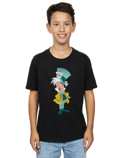 Black - Back - Disney Boys Alice In Wonderland Mad Hatter Classic T-Shirt