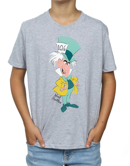 Sports Grey - Side - Disney Boys Alice In Wonderland Mad Hatter Classic T-Shirt