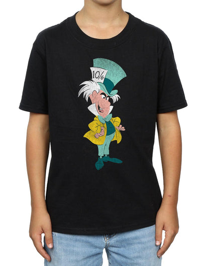 Black - Side - Disney Boys Alice In Wonderland Mad Hatter Classic T-Shirt